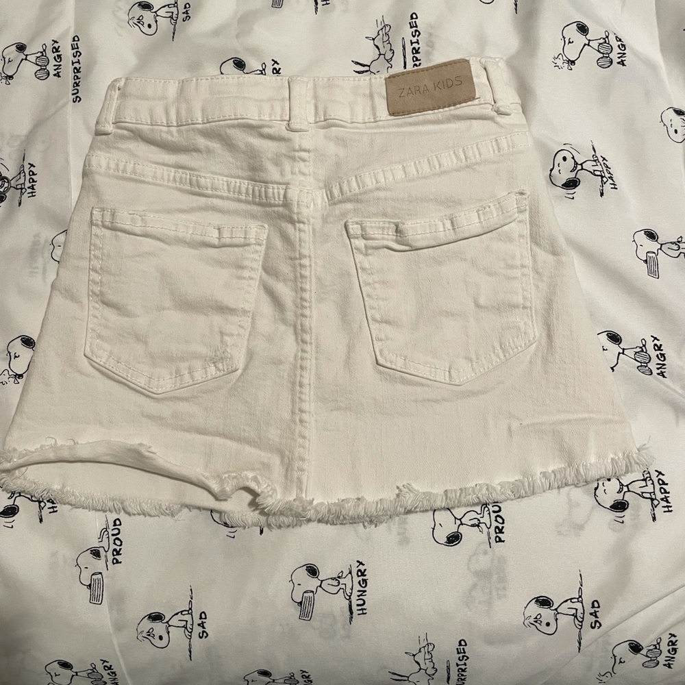 Frayed white denim skirt - Kids
